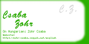 csaba zohr business card